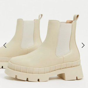 ASOS RAID Turner chunky chelsea boot in stone drench (wide fit)